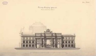 Reichstag, Berlin Zweiter Wettbewerb: Seitenansicht