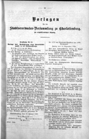 In nicht öffendlicher Sitzung (16), 20. Januar 1909