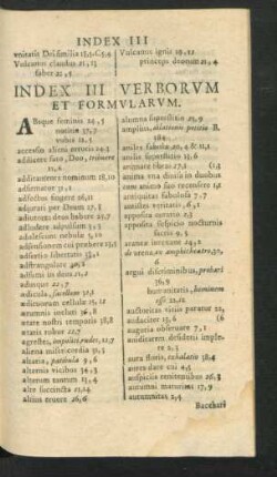 Index III Verborum Et Formularum.