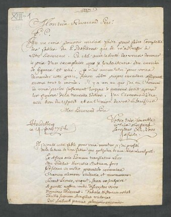 [Brief von Dominique Roos an François-Joseph Terrasse Desbillons]