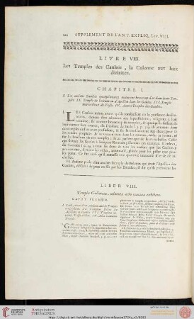 Livre VIII. / Liber VIII.