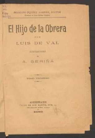 El hijo de la obrera : tomo 1