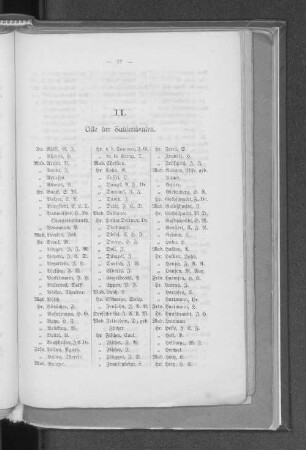II. Liste der Subscribenten.