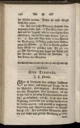 CLXXIII. Eine Traurede.