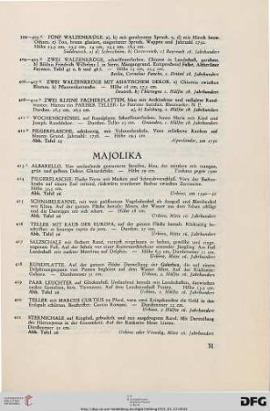 Majolika (Nr. 413-450)