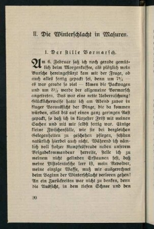 20-31, 1. Der stille Vormarsch - 3. Das erste Gefecht