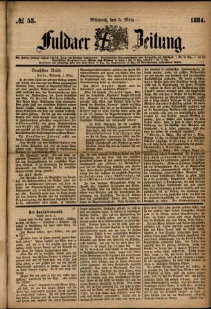 Ausgabe vom Mittwoch, den 05. März 1884.