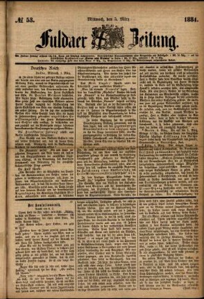 Ausgabe vom Mittwoch, den 05. März 1884.