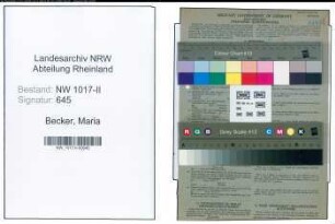 Entnazifizierung Maria Becker , geb. 29.03.1882 (Bueglerin)