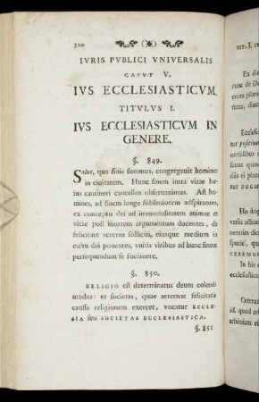 Caput V. Ius ecclesiasticum.