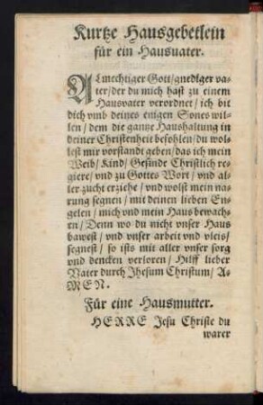 Für eine Hausmutter.