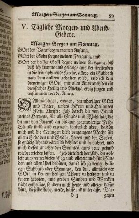 V. Tägliche Morgen- und Abend-Gebete – VIII. Gebet um Gottes Vorsorge und Erhaltung