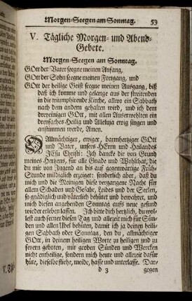V. Tägliche Morgen- und Abend-Gebete – VIII. Gebet um Gottes Vorsorge und Erhaltung
