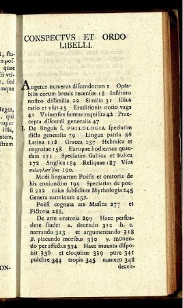 Conspectus et ordo libelli.