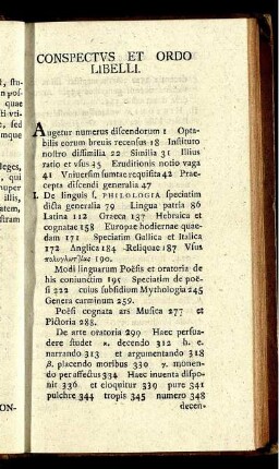 Conspectus et ordo libelli.