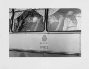 Passagiere im Bus nach Slupsk, Polen
