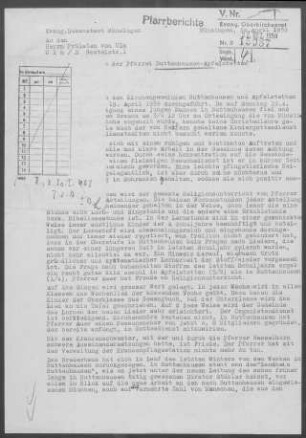 Buttenhausen-Apfelstetten: Visitationsbericht mit Pfarrbericht 1959