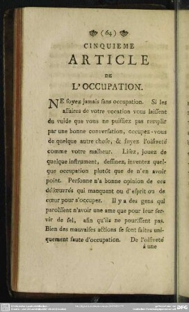 Cinquieme Article De L' Occupation
