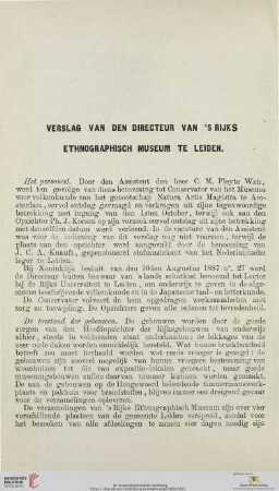 Verslag van den directeur van's Rijks Ethnographisch Museum te Leiden