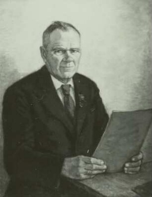 Parteiveteran E. Nitzsche, der älteste Schöffe der Republik