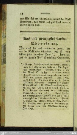 Fünf und zwanzigstes Kapitel. Wiedererstattung