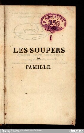 1: Les soupers de famille, ou nouveaux contes moraux, instructifs et amusans pour les enfans