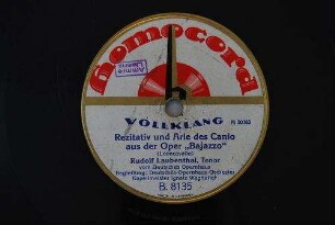 Rezitativ und Arie des Canio aus der Oper "Bajazzo" / (Leoncavallo)