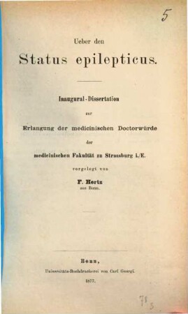 Über den Status epilepticus