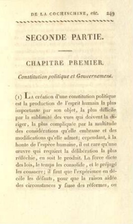 Chapitre premier. Constitution politique et gouvernement
