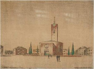Billing, Hermann; Rheinfelden (Baden-Württemberg); Ev. Kirche - Perspektivische Vorderansicht