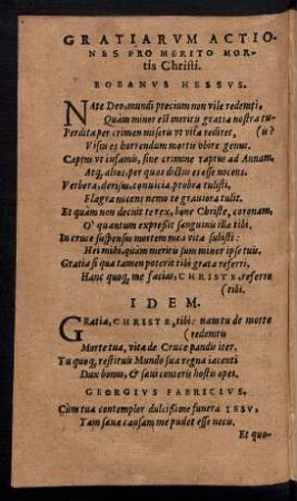 Gratiarum Actiones Pro Merito Mortis Christi.