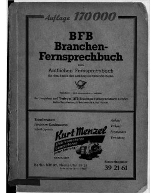 1959/1960: Amtliches Fernsprechbuch für den Bezirk der Landespostdirektion Berlin