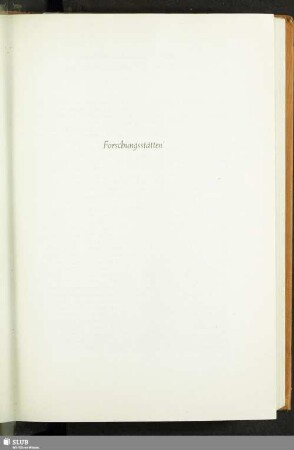 Forschungsstätten