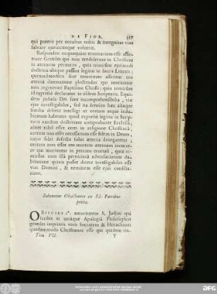 Solvuntur Obiectiones ex SS. Patribus petitae.