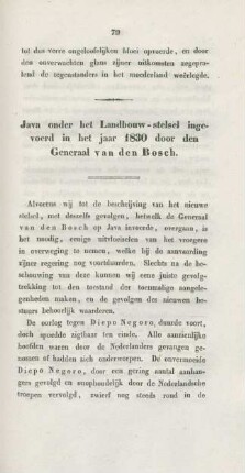 Java onder het landbouw-stelsel ingevoerd in het jaar 1830 door den Generaal van den Bosch