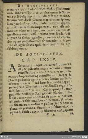 De Agricultura. Cap. LXXIV.