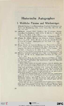 Historische Autographen (Nr. 261-544)