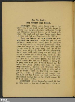 Das erste Capitel. Von Potagen oder Suppen.