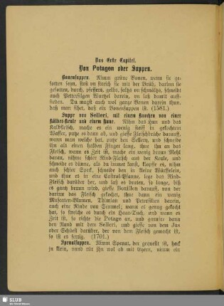 Das erste Capitel. Von Potagen oder Suppen.