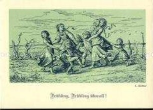 Postkarte der Flüchtlingshilfe e.V. mit Motiv von Ludwig Richter