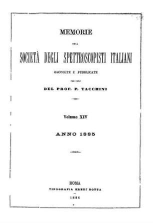 14: Memorie della Società degli Spettroscopisti Italiani