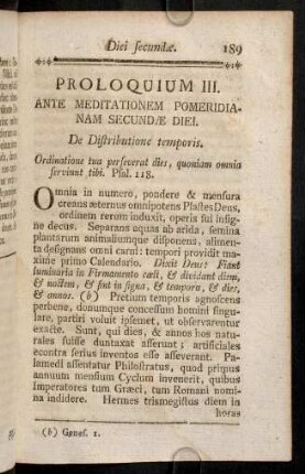 189-197, Proloquium III. Ante Meditationem Pomeridianam Secundae Diei.