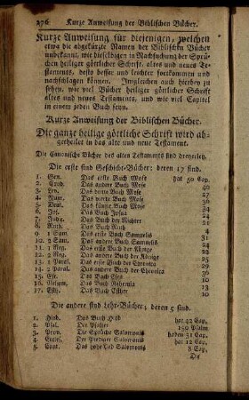 Kurze Anweisung der Biblischen Bücher.