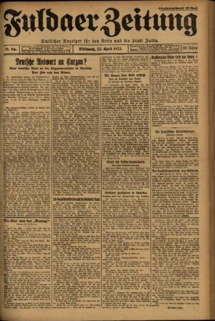 Ausgabe vom Mittwoch, den 25. April 1923.