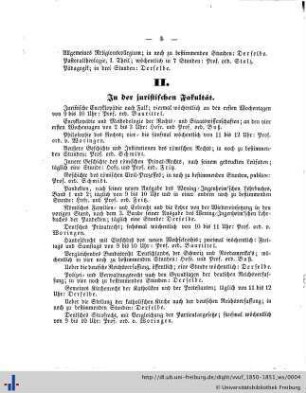 II. In der juristischen Fakultät.