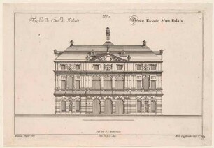 Dresden, Palais im Großen Garten, Aufriss einer Seitenfassade, No. 2, Blatt 330 aus Engelbrechts Architekturwerk