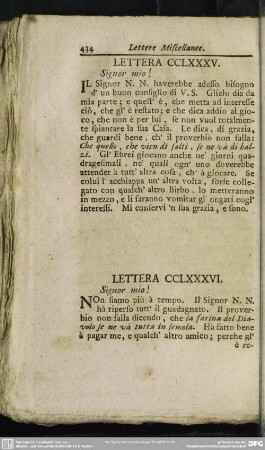 Lettera CCLXXXV. Signor mio!