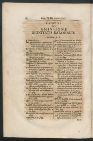 Caput VI. De Amissione Dignitatis Baronalis.