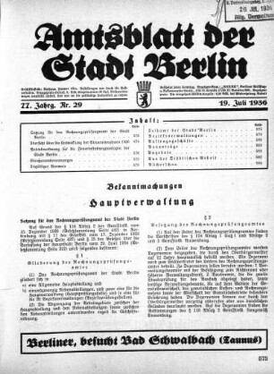 1936,29: Nr. 29, 19. Juli 1936