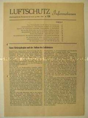 Mitteilungsblatt des Ministerium des Innern der DDR zum Luftschutz
